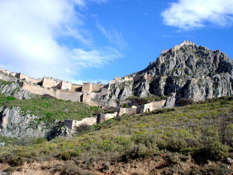 Acrocorinth fortress in the Peloponnese, one of the filming locations for Christopher Nolan's The Odyssey